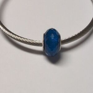 Blue Sparkly Charm for Pandora Style Bracelet